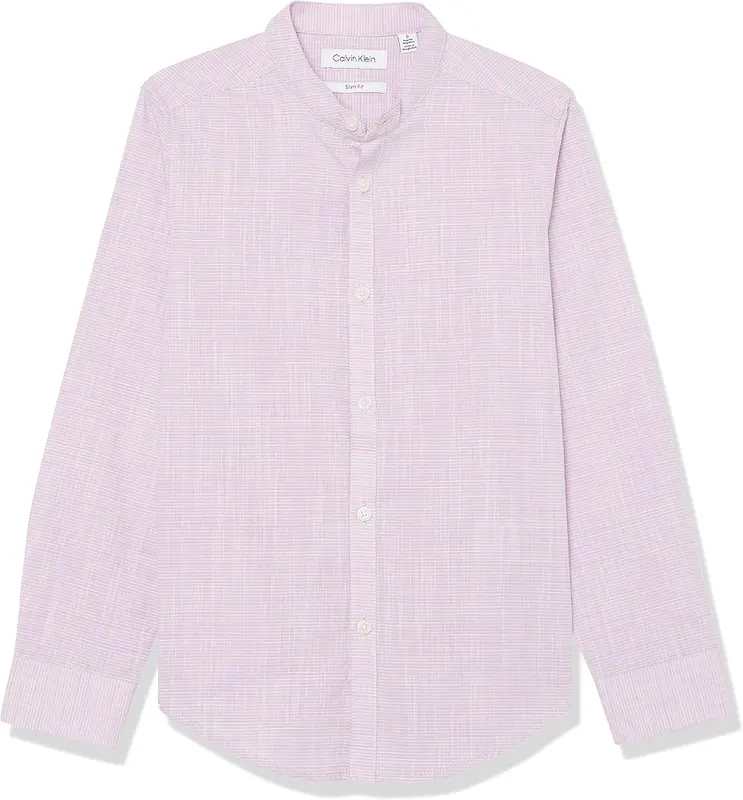 Calvin Klein Boys’ Long Sleeve Patterned Dress Shirt