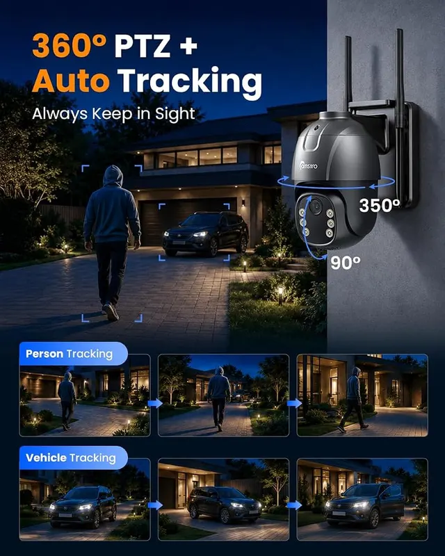 CAMSTRO 4G LTE Cellular Solar Camera AOV – PRE-INSTALLED CARRIER eSIM SETUP - Skip complex activations