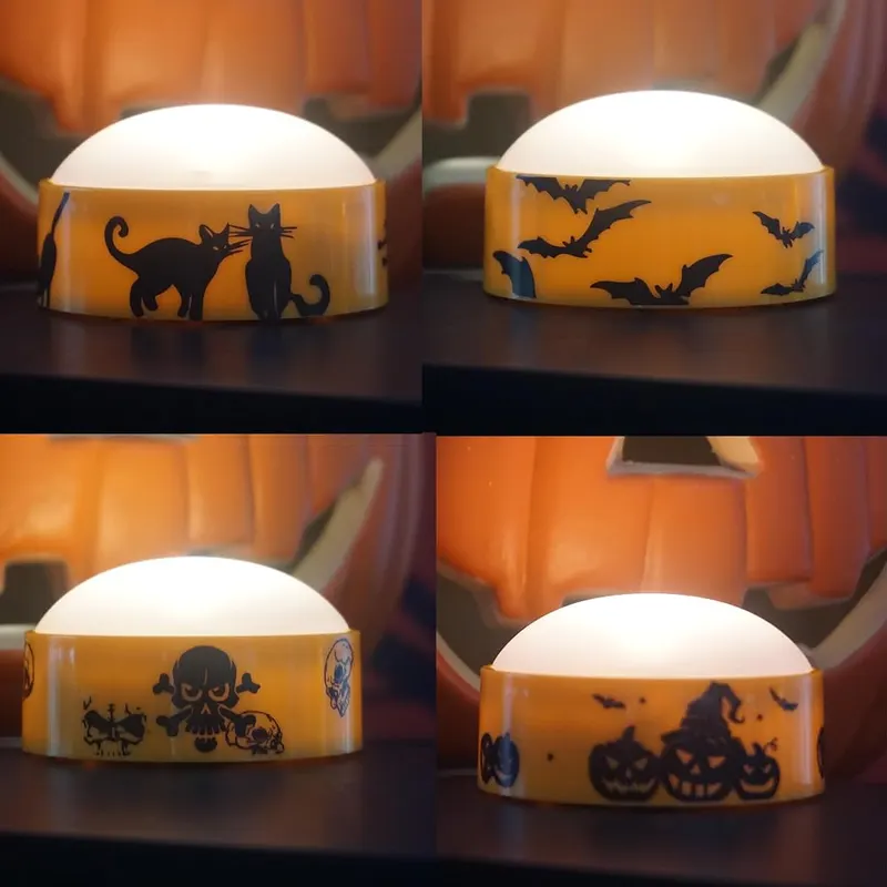 CANDLE CHOICE 4 Halloween Battery LED Jack-O-Lantern Pumpkin Lights