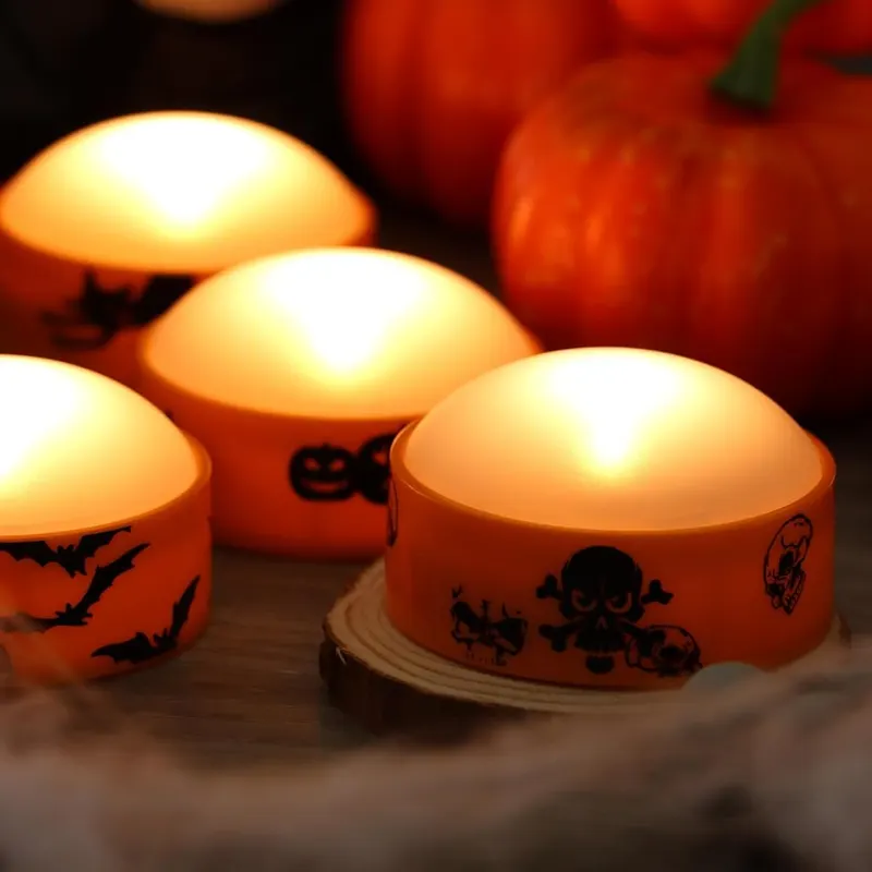CANDLE CHOICE 4 Halloween Battery LED Jack-O-Lantern Pumpkin Lights – Specially Designed for Halloween Decorations