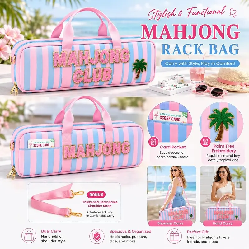 Carlcross Mahjong Rack Bag – Individual interior dividers for organization