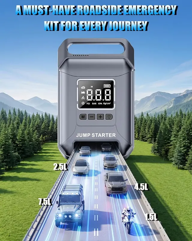 Carzip Car Battery Jump Starter – 2-in-1 Design