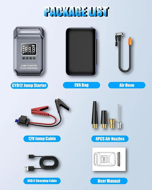 Carzip Car Battery Jump Starter – Compact & Portable with Ergonomic Carry Handle