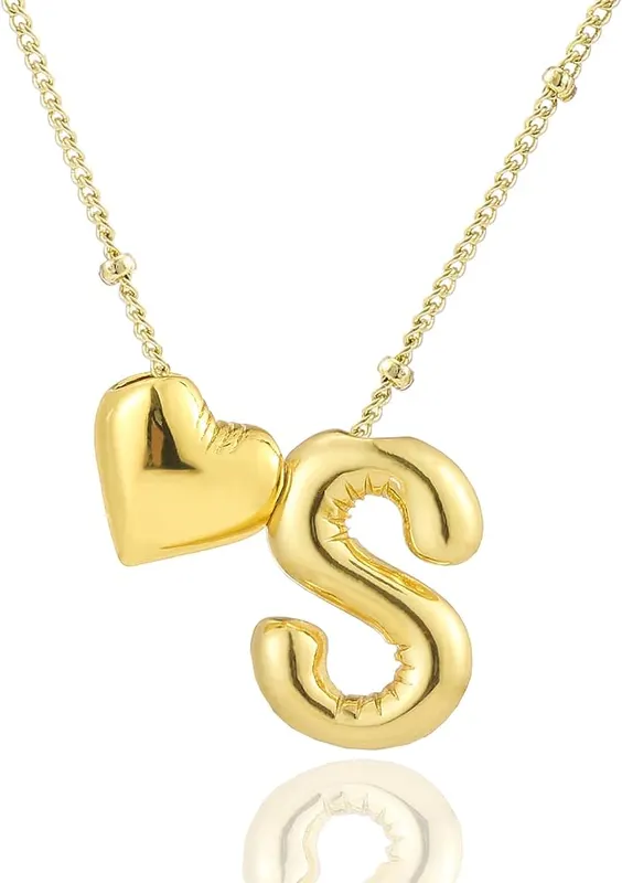 CCINPPY Heart Letter Necklace