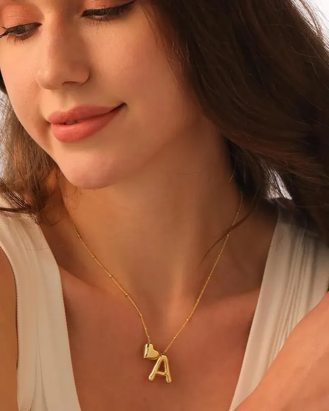 CCINPPY Heart Letter Necklace – Personalized Jewelry