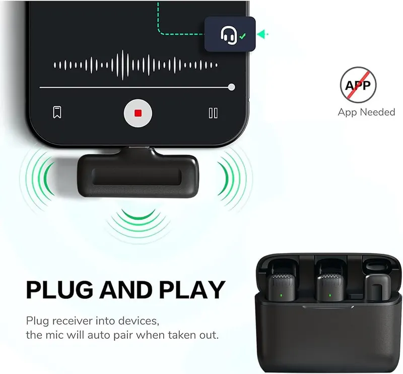 CENGNIAN Wireless Lavalier Microphone Mini Mic Clip – product photo 6 of 9