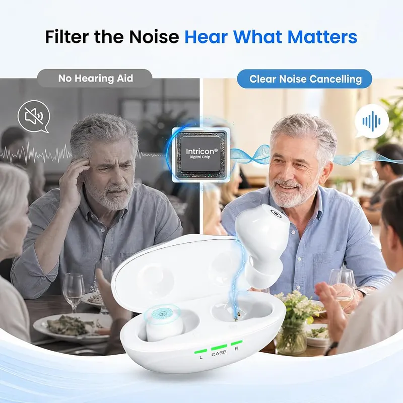 Ceretone ITE Hearing Aids Rechargeable Hearing Aids – In-the-ear earbud-style design