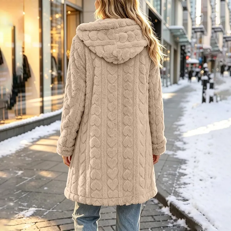 Cethrio Long Fleece Jacket Women Zip Oversized – Cozy full length zipper