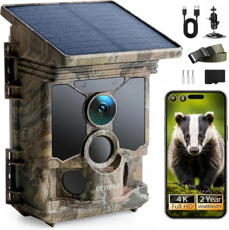 CEYOMUR 4K 68MP Solar WiFi Trail Camera in Green