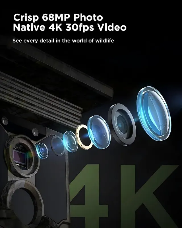 CEYOMUR 4K 68MP Solar WiFi Trail Camera – See More, Day or Night