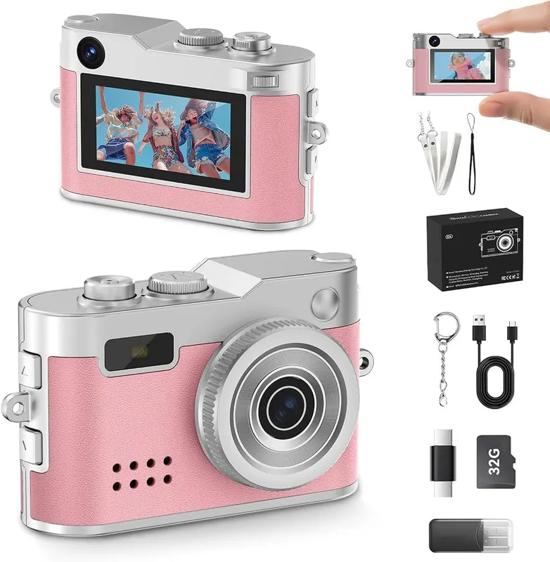 Cfulan Keychain Camera in Bubblegum Pink