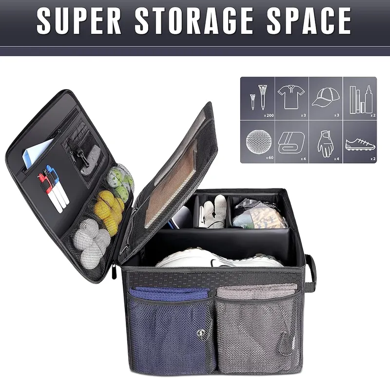 Champkey Golf Trunk Organizer Storage-Portable and Foldable – Collapsible