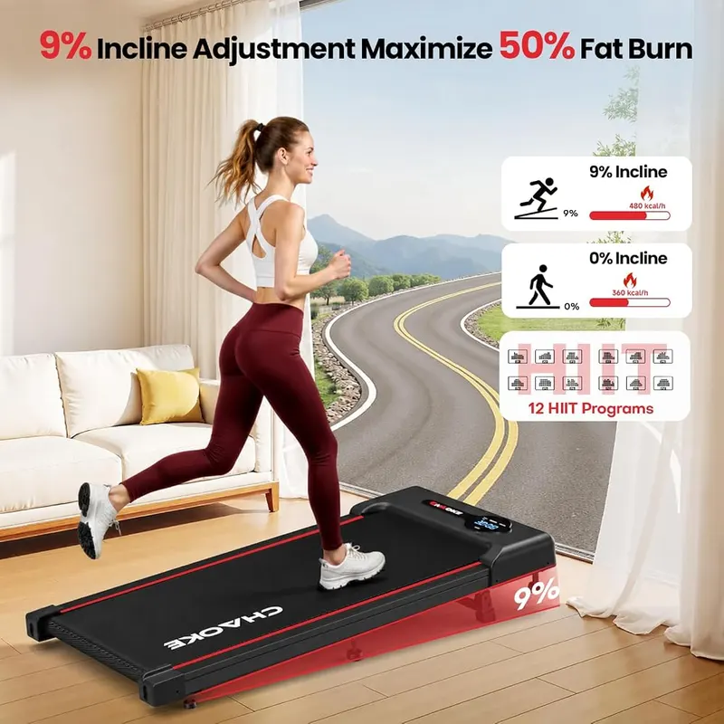 CHAOKE Walking Pad Treadmill 2.75HP Red – product photo 5 of 7