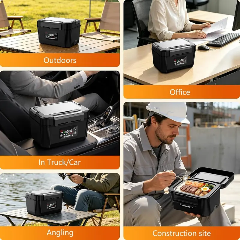 CHARMDOO Cordless Electric Lunch Box – 100W even heating