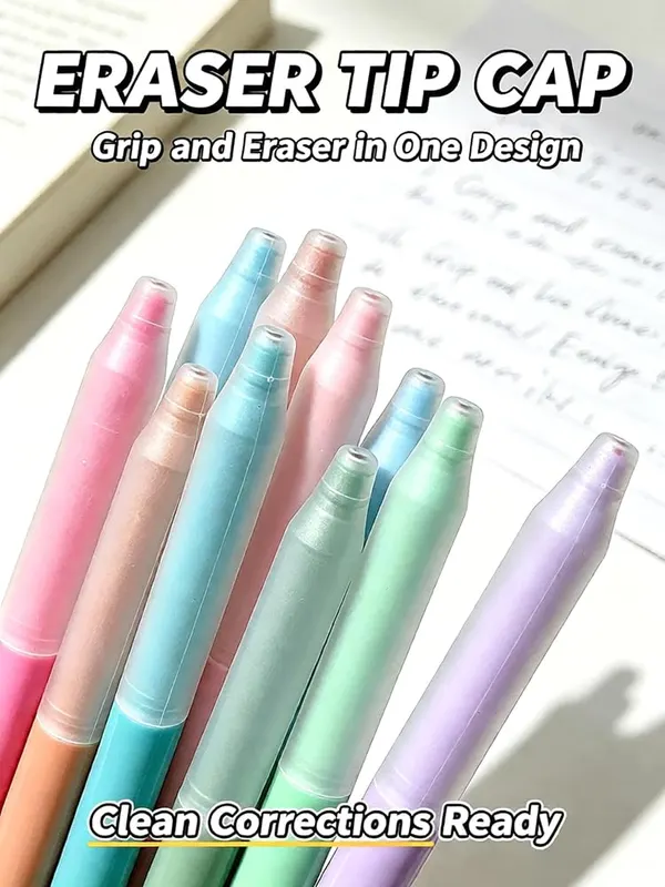 ChayWillow 10 Colors Erasable Gel Pens – 0.6mm CS tip
