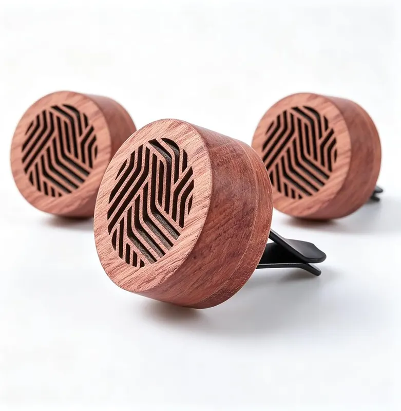 ChayWillow 3-Pack Wooden Car Air Vent Diffuser in Natural Wood