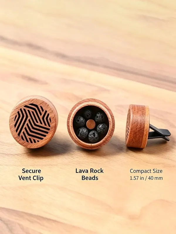 ChayWillow 3-Pack Wooden Car Air Vent Diffuser – Natural solid wood construction