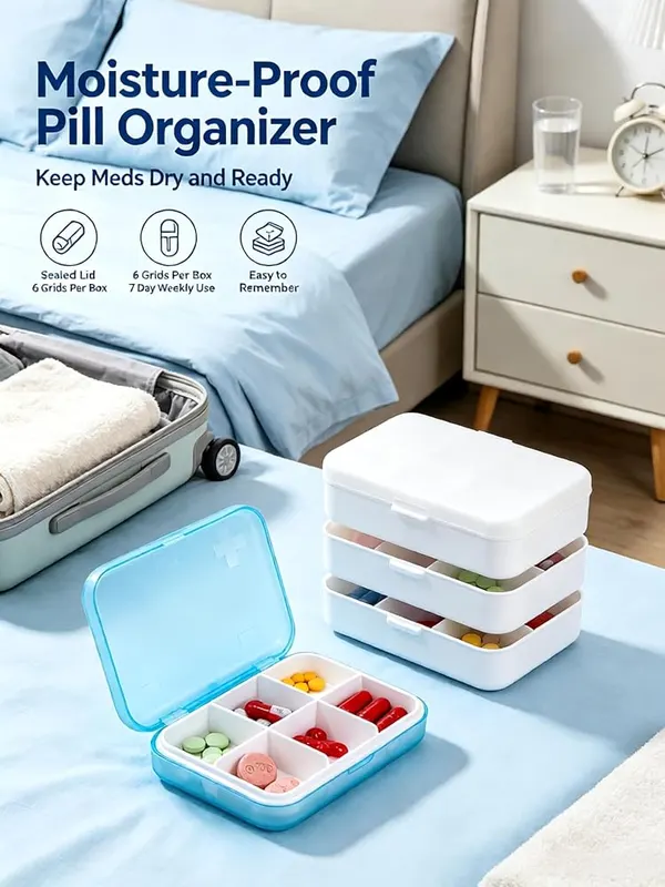 ChayWillow 7-Day Pill Organizer Set – Sturdy main storage holder included