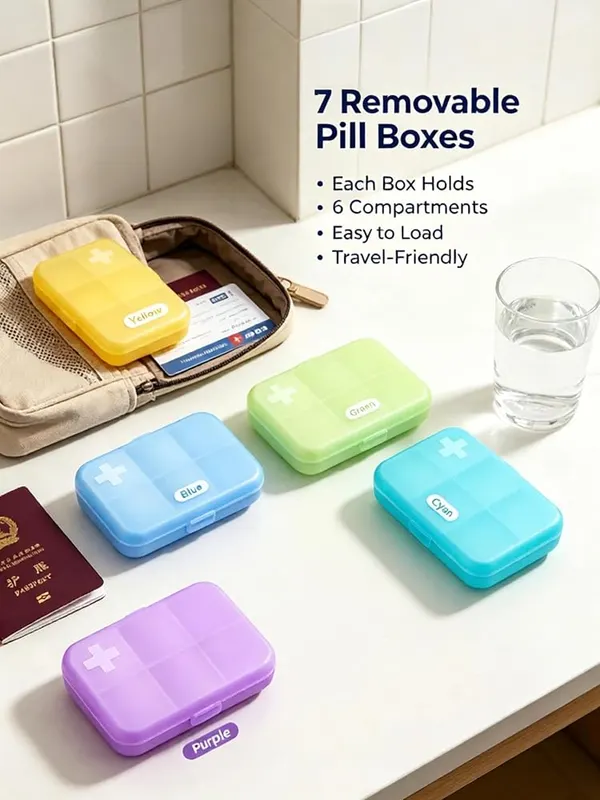 ChayWillow 7-Day Pill Organizer Set – Durable ABS and PP plastic build