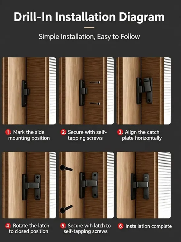 ChayWillow 90 Degree Door Latch Flip Bolt – Versatile home applications