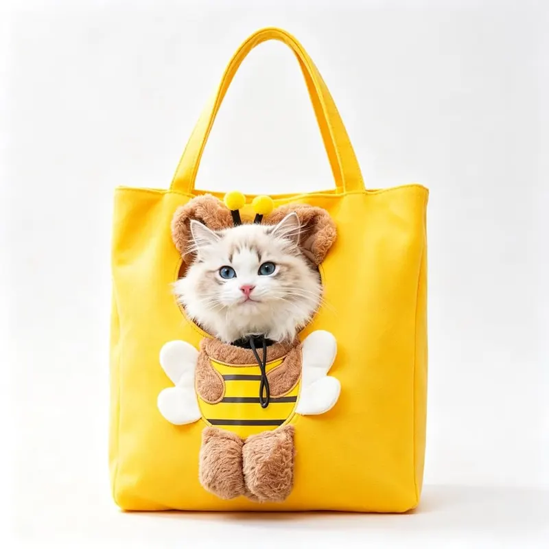 ChayWillow Bee Shape Head-Out Cat Carrier Tote in Yellow