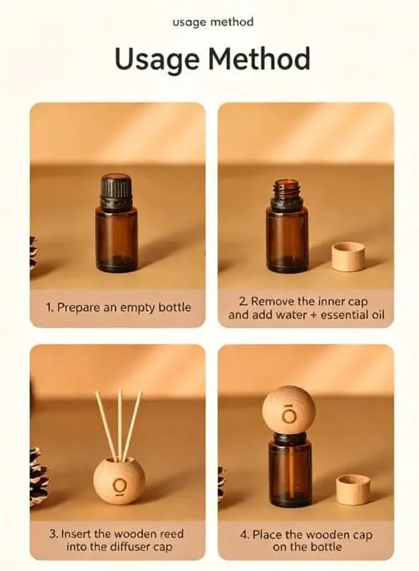 ChayWillow Beech Wood Diffuser Ball Set – Natural beech wood and rattan material