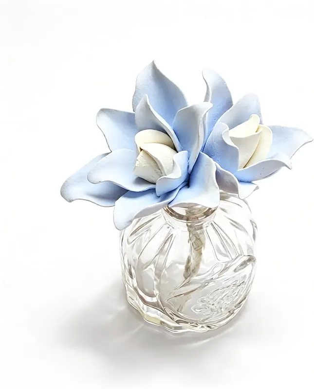 ChayWillow Handmade Ceramic Diffuser Flowers in Natural Walnut Brown