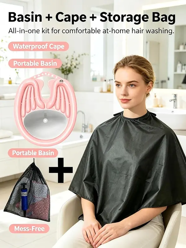 ChayWillow Inflatable Shampoo Basin – Includes attached drain hose