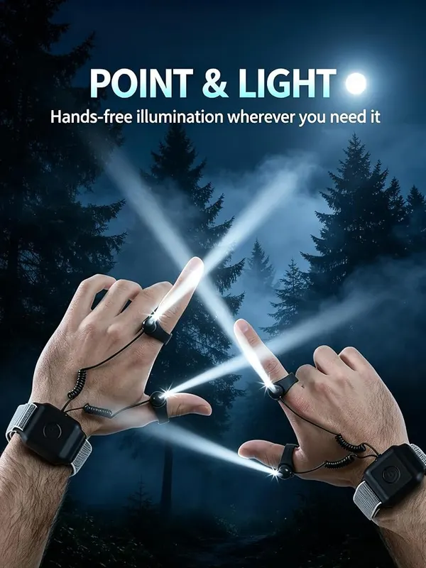 ChayWillow LED Wrist-Mounted Finger Flashlight Hands-Free – product photo 7 of 8