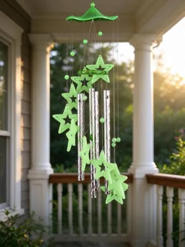 ChayWillow Luminous Acrylic Star Wind Chime Hanging – Suitable for indoor and outdoor spaces