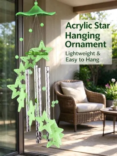 ChayWillow Luminous Acrylic Star Wind Chime Hanging – Great gift option for special occasions