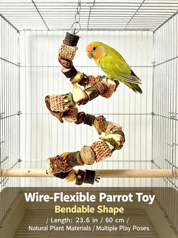 ChayWillow Natural Parrot Perch Chew Toy – Supports climbing perching and chewing