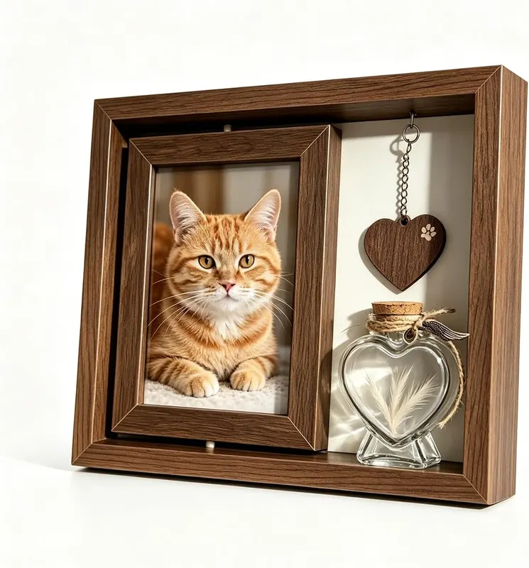 ChayWillow Pet Memorial Picture Frame in Natural Wood Brown