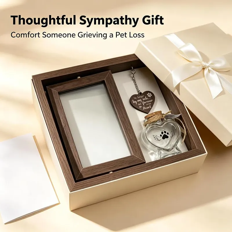 ChayWillow Pet Memorial Picture Frame – Rotating double-sided frame