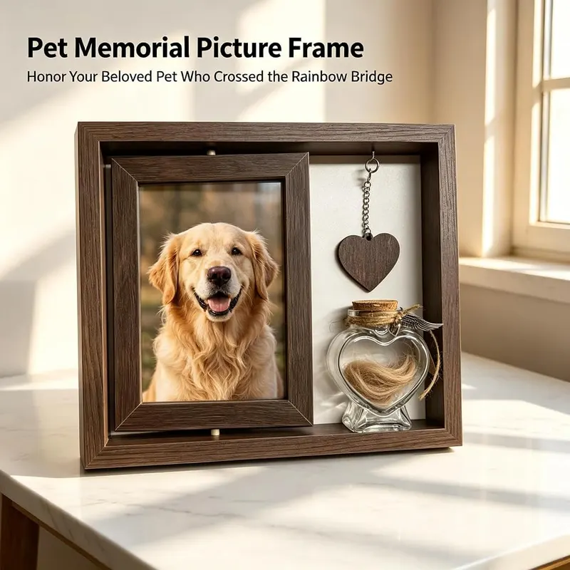 ChayWillow Pet Memorial Picture Frame – Holds two 4x6 inch photos