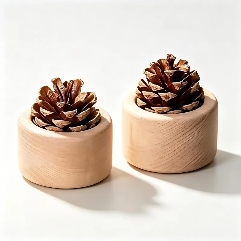 ChayWillow Pine Cone Passive Essential Oil Diffuser in Natural Wood (Light Beige/Tan)