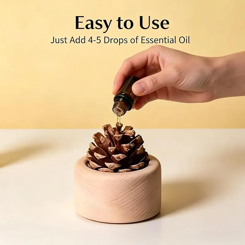ChayWillow Pine Cone Passive Essential Oil Diffuser – No power, batteries or heat
