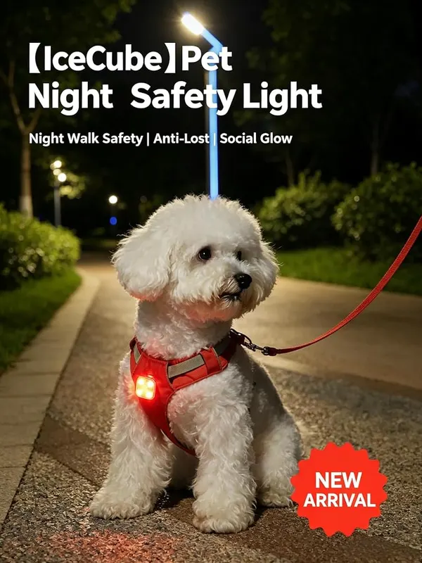 ChayWillow Rechargeable LED Dog Collar Light – Dual attachment with strap or hook
