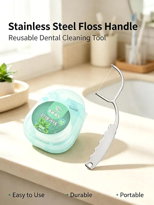 ChayWillow Reusable Stainless Steel Floss Holder – Secure wire floss grip