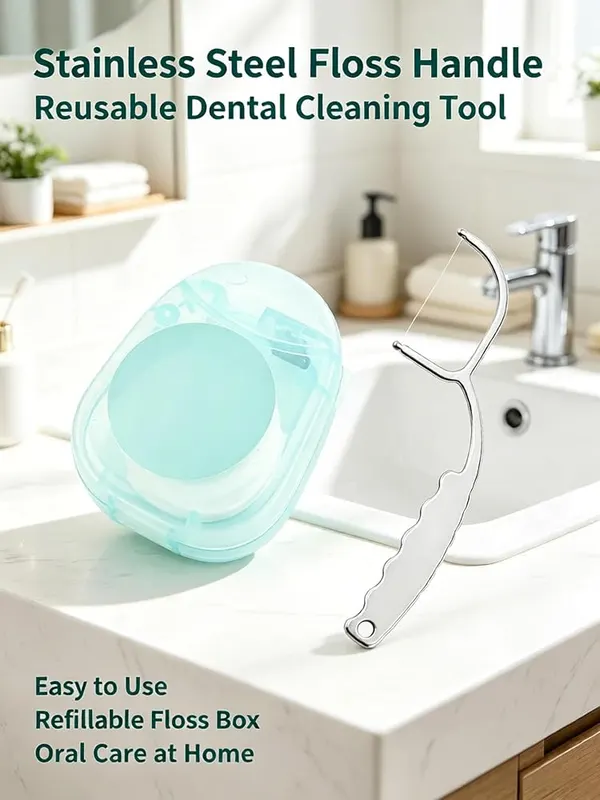 ChayWillow Reusable Stainless Steel Floss Holder – product photo 8 of 9