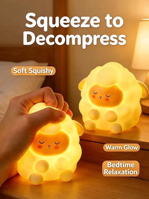 ChayWillow Sheep Silicone Tap Night Light Rechargeable – Cord free rechargeable battery operation