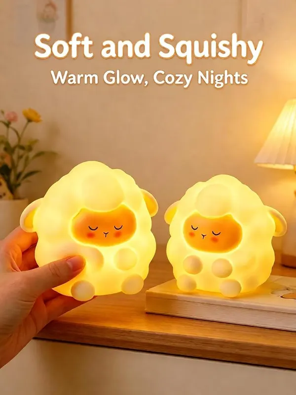ChayWillow Sheep Silicone Tap Night Light Rechargeable – Great gift idea for holidays