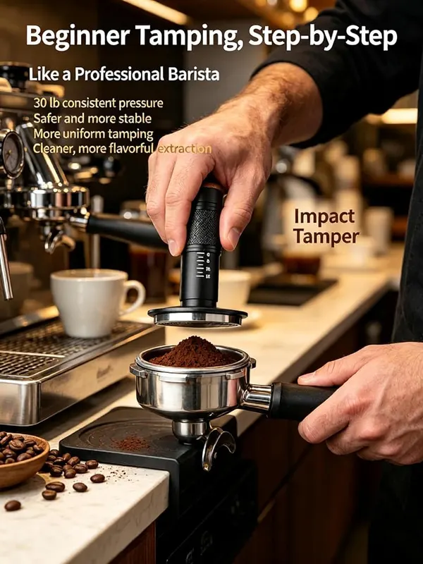 ChayWillow Spring-Loaded Espresso Tamper – Food grade stainless steel base
