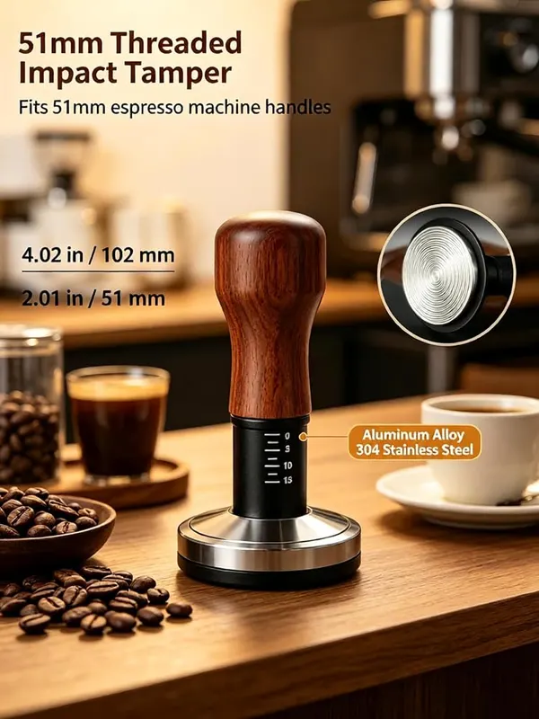 ChayWillow Spring-Loaded Espresso Tamper – Standard fifty one millimeter compatibility