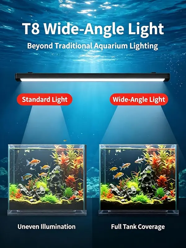 ChayWillow T8 Submersible Aquarium LED Light – Fits freshwater tanks up to fifteen inches
