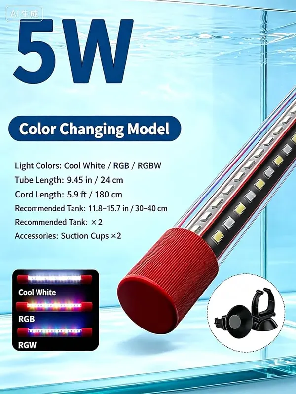 ChayWillow T8 Submersible Aquarium LED Light – product photo 8 of 9