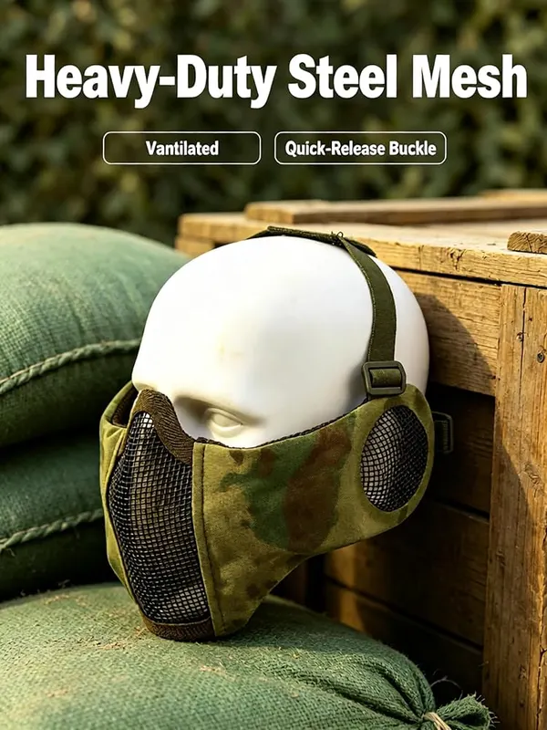 ChayWillow Tactical V14 Steel Mesh Half Face – Heavy duty steel mesh panel