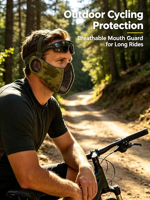 ChayWillow Tactical V14 Steel Mesh Half Face – Covers mouth and ear sections