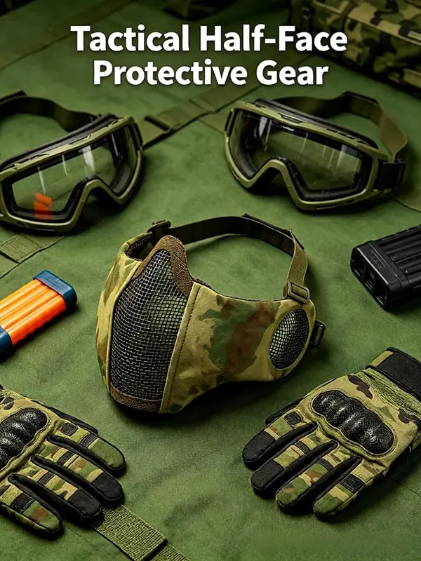 ChayWillow Tactical V14 Steel Mesh Half Face – Durable alloy steel material