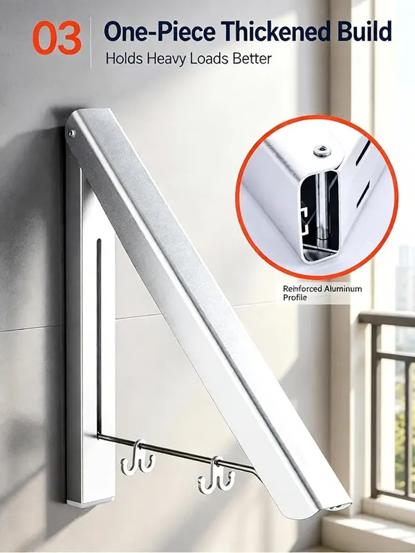 ChayWillow Wall Mounted Folding Clothes Drying Rack – High density space aluminum construction